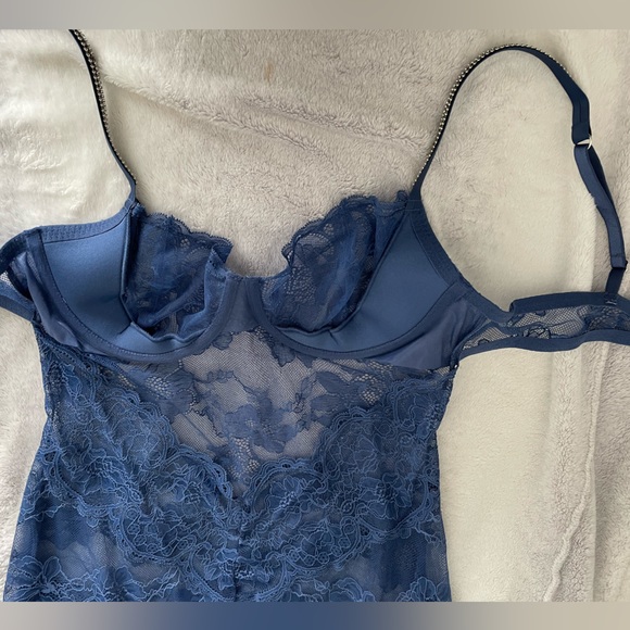 Beautiful rhinestone strap chemise sz L - Picture 4 of 13